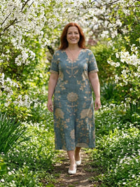 Thalwen Women's Wedding Guest Midi Dress Floral in Floral