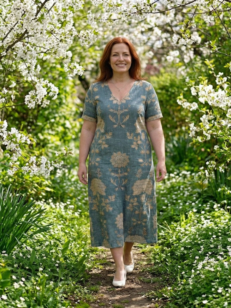 Thalwen Women's Wedding Guest Midi Dress Floral in Floral