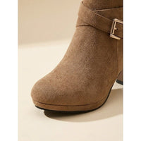 Tharvelle Women's Block Heel Ankle Boots in Beige