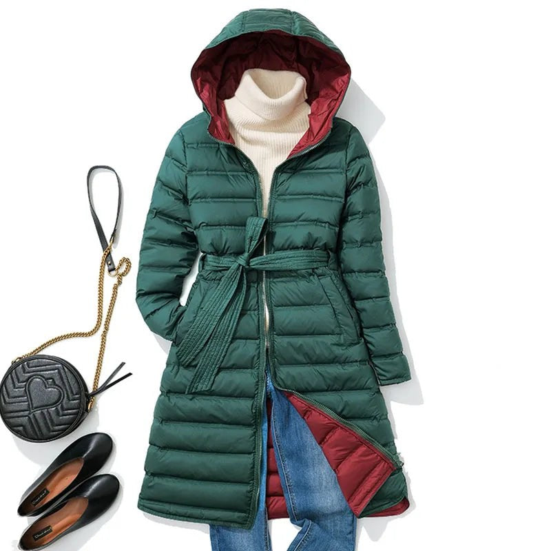 The Alessandra Duck Down Jacket in Forest Green