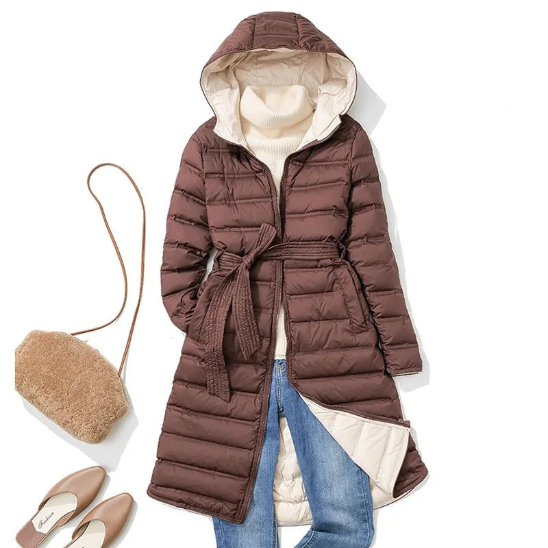 The Alessandra Duck Down Jacket in Sienna Brown