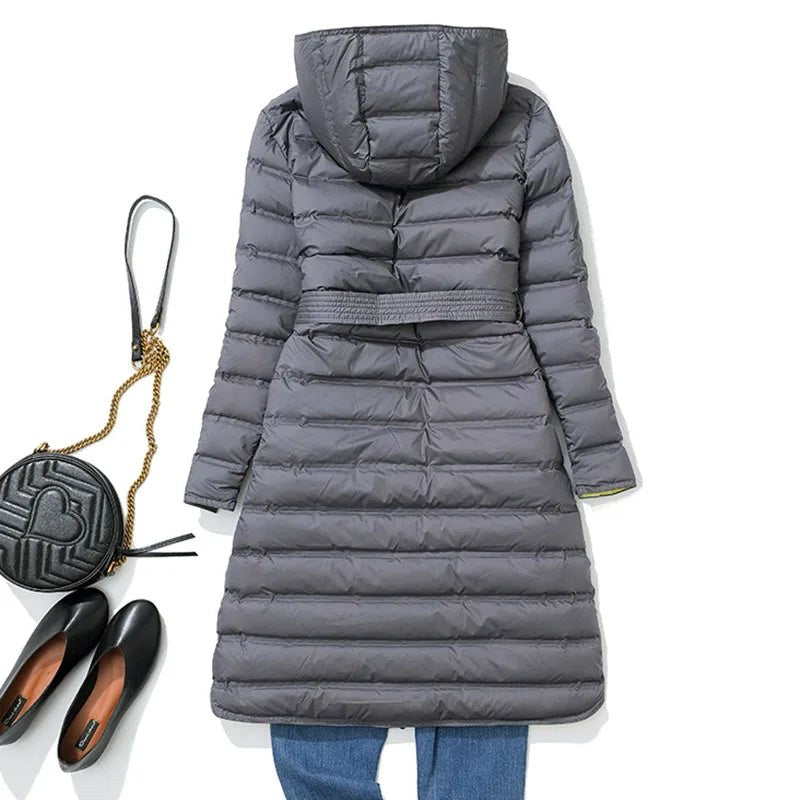 The Alessandra Duck Down Jacket in Slate Gray