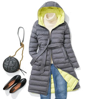 The Alessandra Duck Down Jacket in Slate Gray