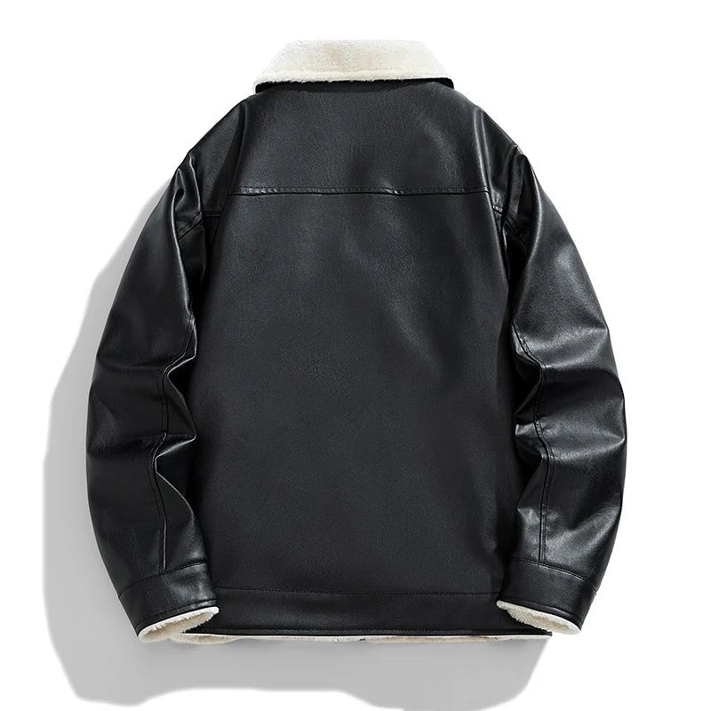 The Alessio Leather Jacket in Charcoal