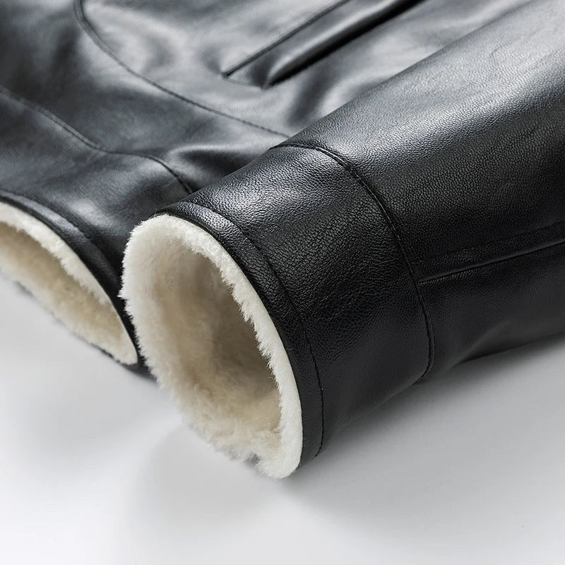 The Alessio Leather Jacket in Charcoal