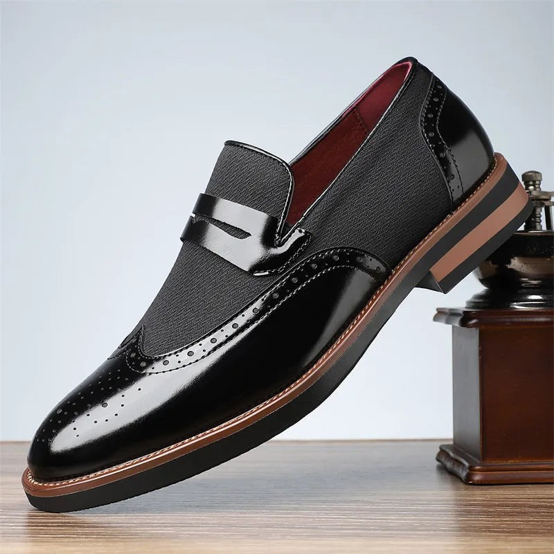 The Amalfi Wingtip Loafer in Charcoal