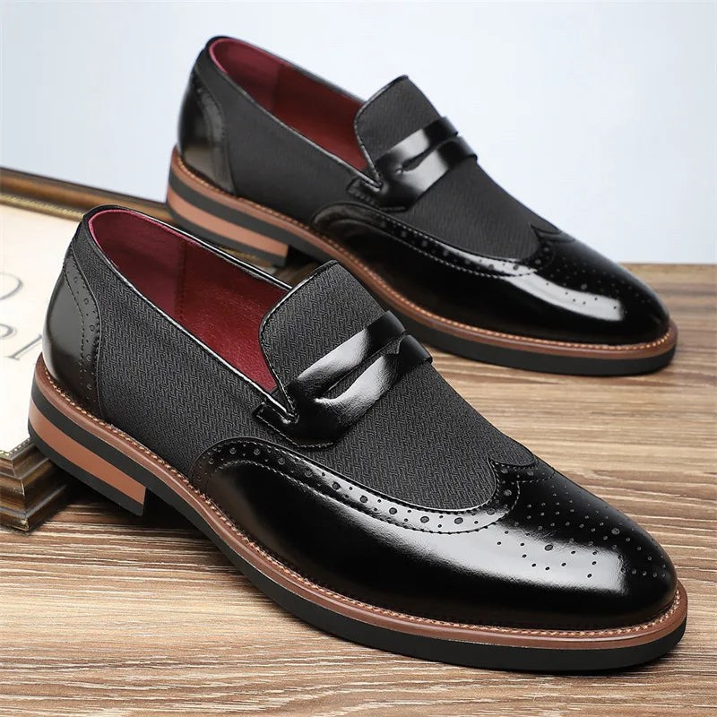 The Amalfi Wingtip Loafer in Charcoal