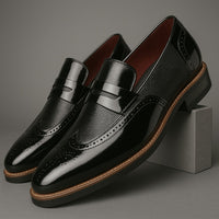 The Amalfi Wingtip Loafer in Charcoal