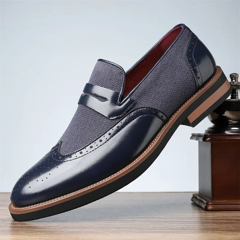 The Amalfi Wingtip Loafer in Royal Blue