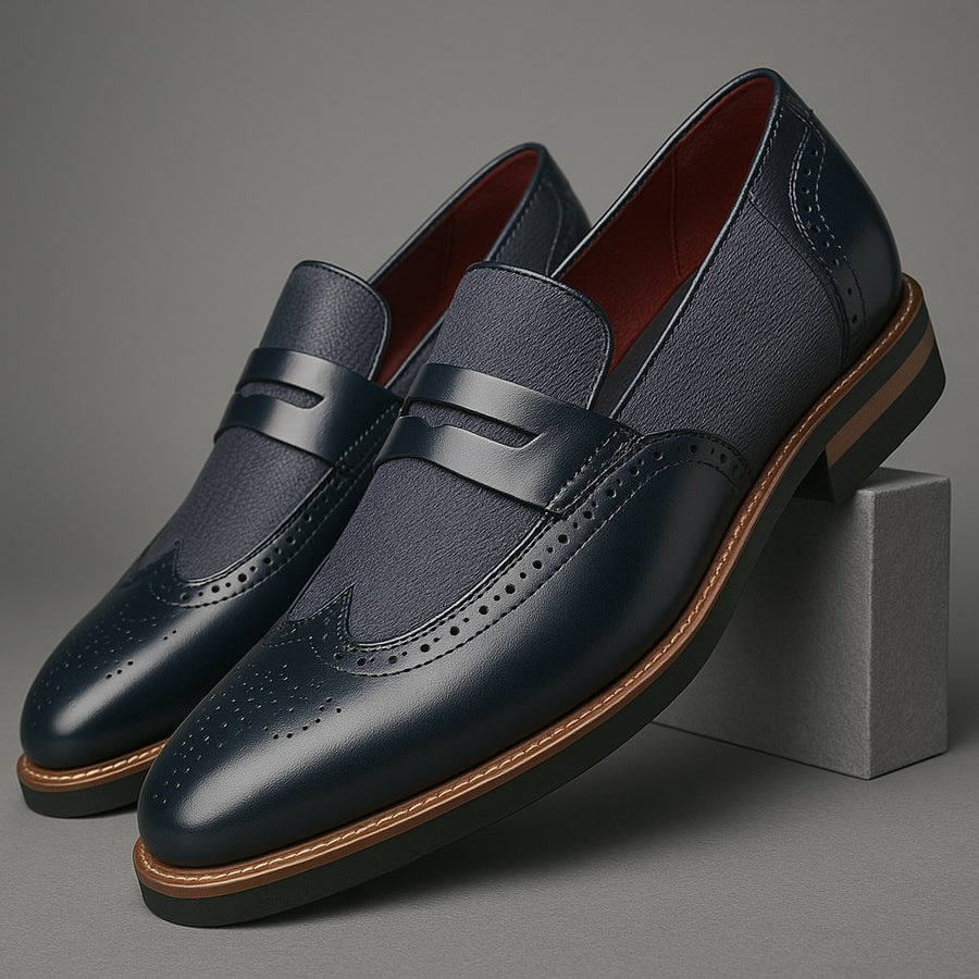 The Amalfi Wingtip Loafer in Royal Blue