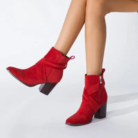 The Amara Ankle Boot in Ruby Red
