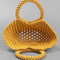 The Antibes Wooden Bead Tote in Ginger