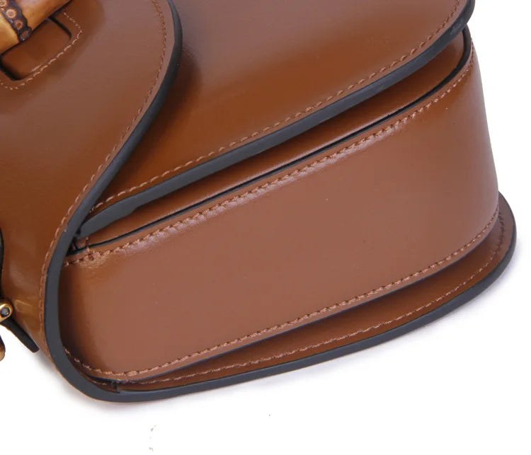 The Astor Bamboo Top-Handle Bag in Coffee