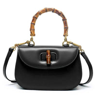 The Astor Bamboo Top-Handle Bag in Midnight