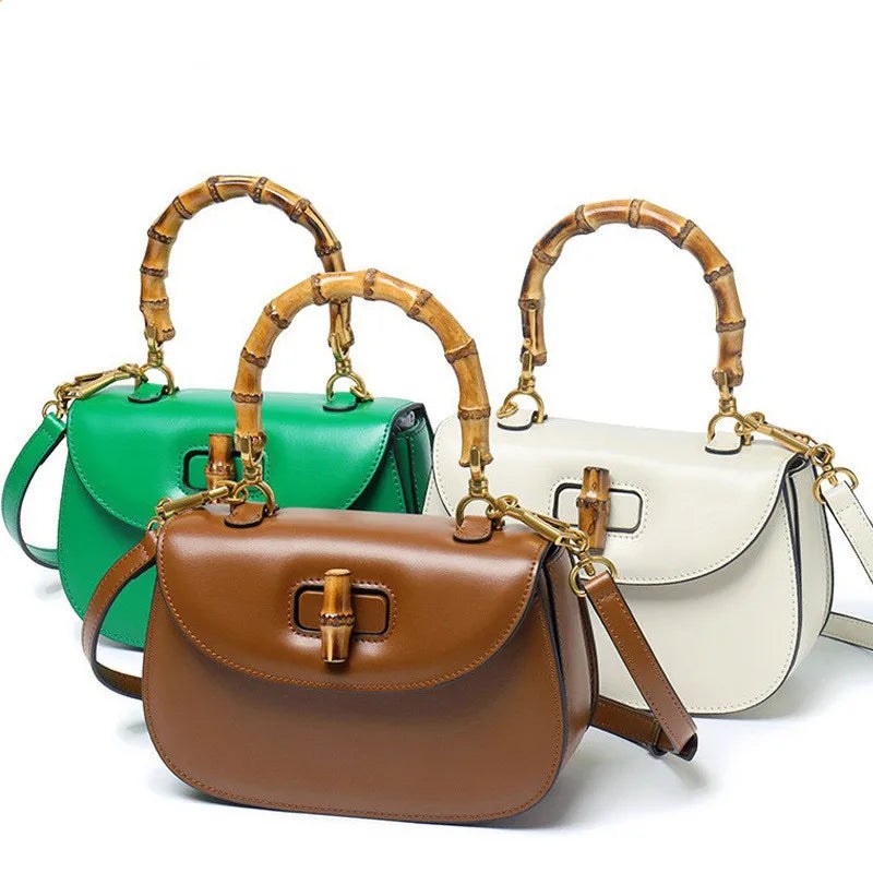 The Astor Bamboo Top-Handle Bag in Pearl