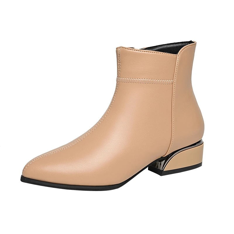 The Audrina Ankle Boot in Apricot