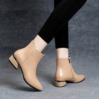 The Audrina Ankle Boot in Apricot