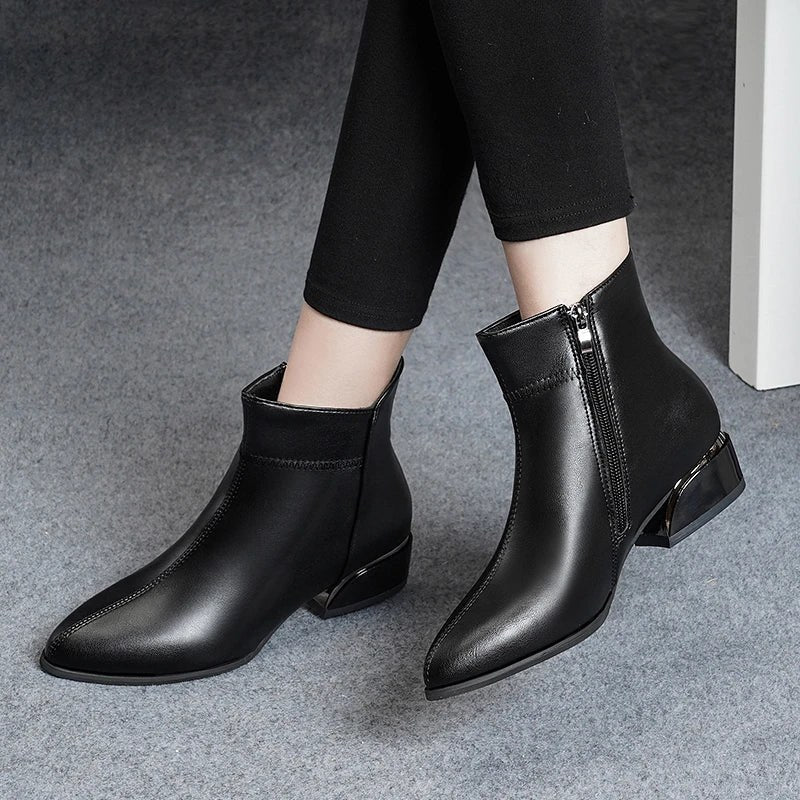 The Audrina Ankle Boot in Charcoal