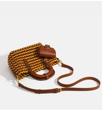 The Audrina Handwoven Purse in Yellow brown