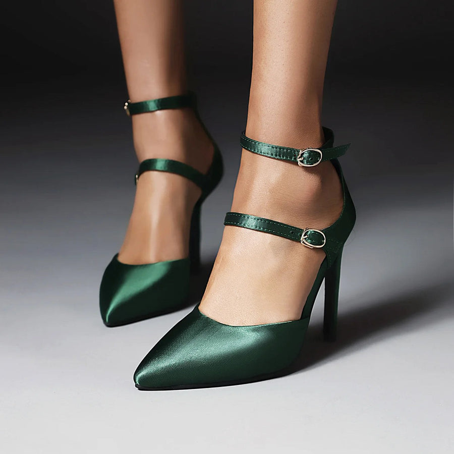 The Audrina Stiletto Heel in Royal Green
