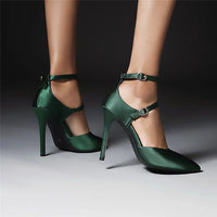 The Audrina Stiletto Heel in Royal Green