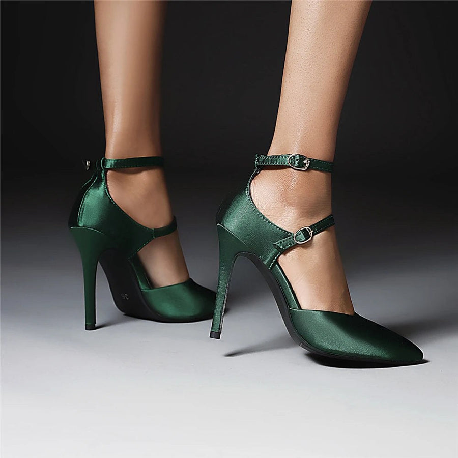 The Audrina Stiletto Heel in Royal Green