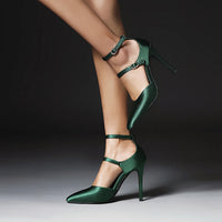 The Audrina Stiletto Heel in Royal Green
