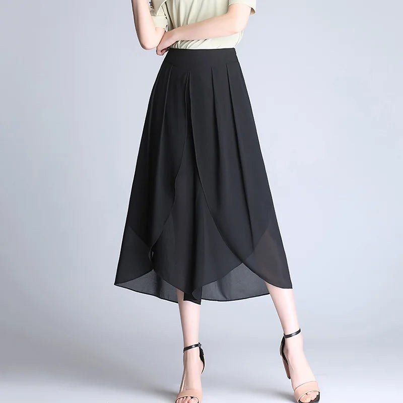 The Bella Chiffon Pant in Charcoal