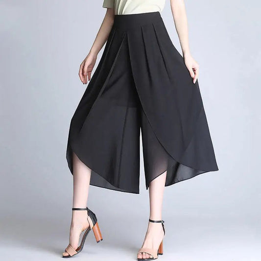 The Bella Chiffon Pant in Charcoal