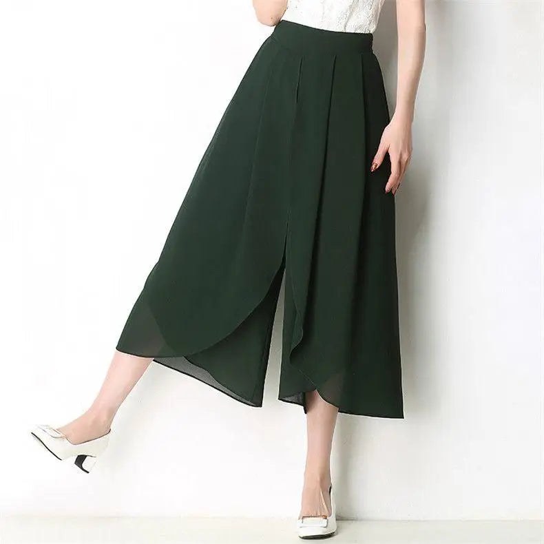 The Bella Chiffon Pant in Emerald