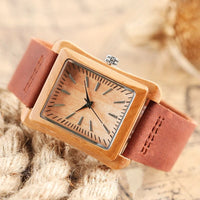 The Bernadette Bamboo Watch, 38mm in Bamboo & Cherry