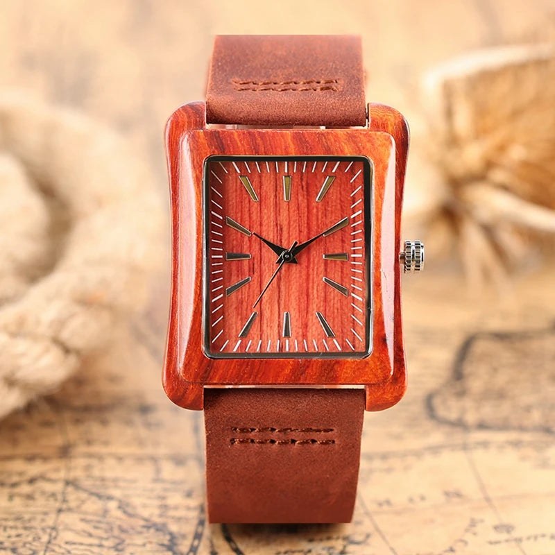 The Bernadette Bamboo Watch, 38mm in Cherry