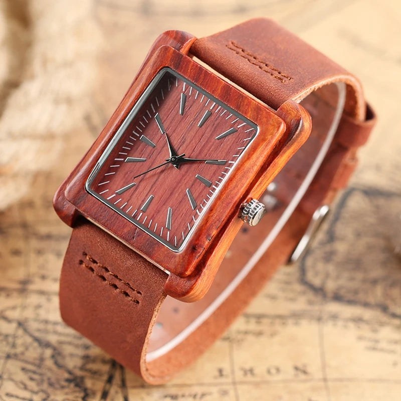 The Bernadette Bamboo Watch, 38mm in Cherry