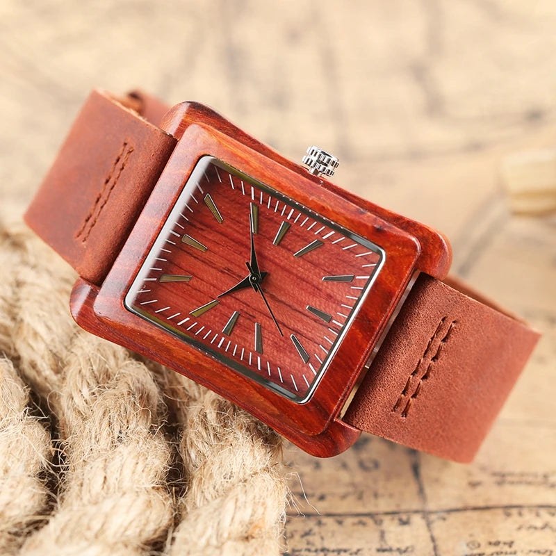 The Bernadette Bamboo Watch, 38mm in Cherry