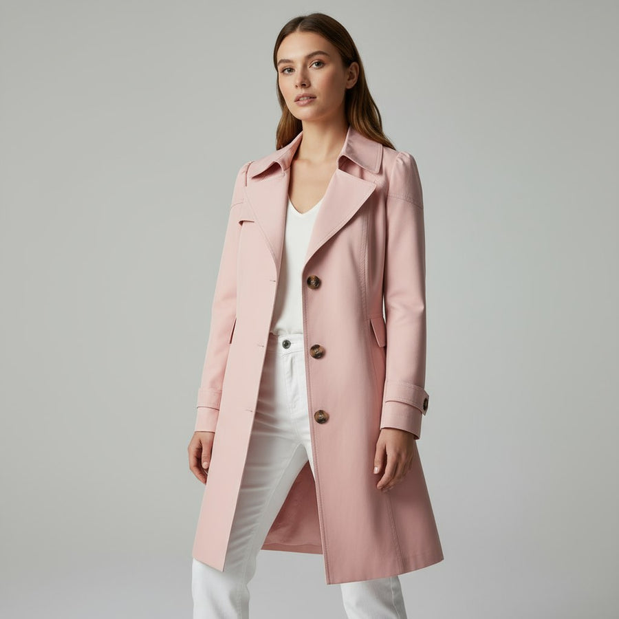 The Bernadette Trench Coat in Rose Pink