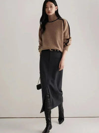 The Bernadette Turtleneck in Sienna Brown