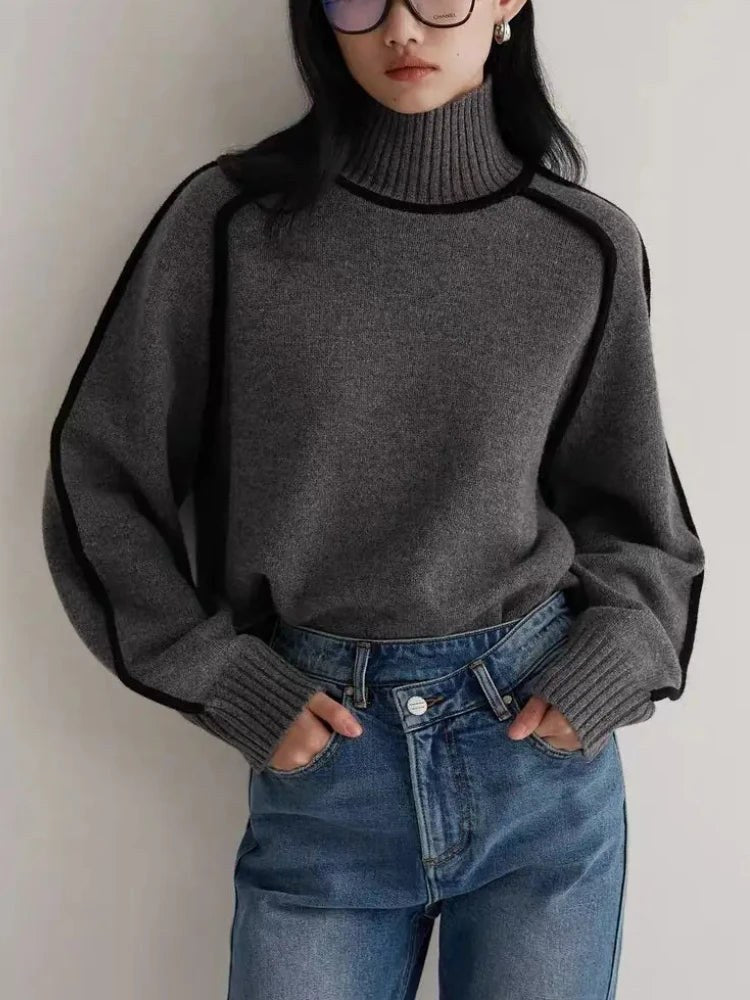 The Bernadette Turtleneck in Slate Gray