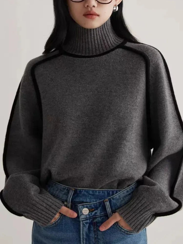 The Bernadette Turtleneck in Slate Gray