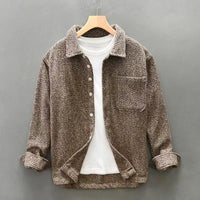 The Brighton Bouclé Button-down in Sienna Brown