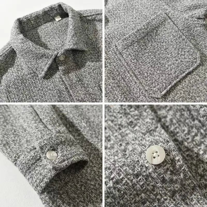 The Brighton Bouclé Button-down in Slate Gray