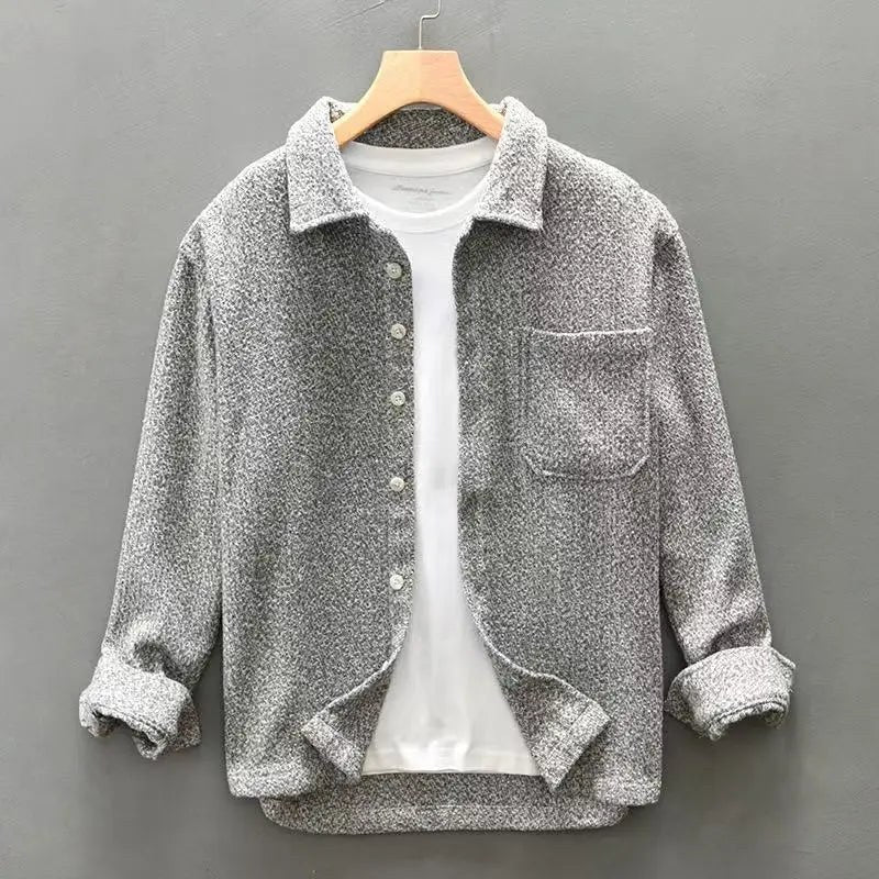 The Brighton Bouclé Button-down in Slate Gray