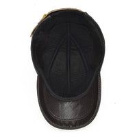 The Carlo Leather Cap in Charcoal