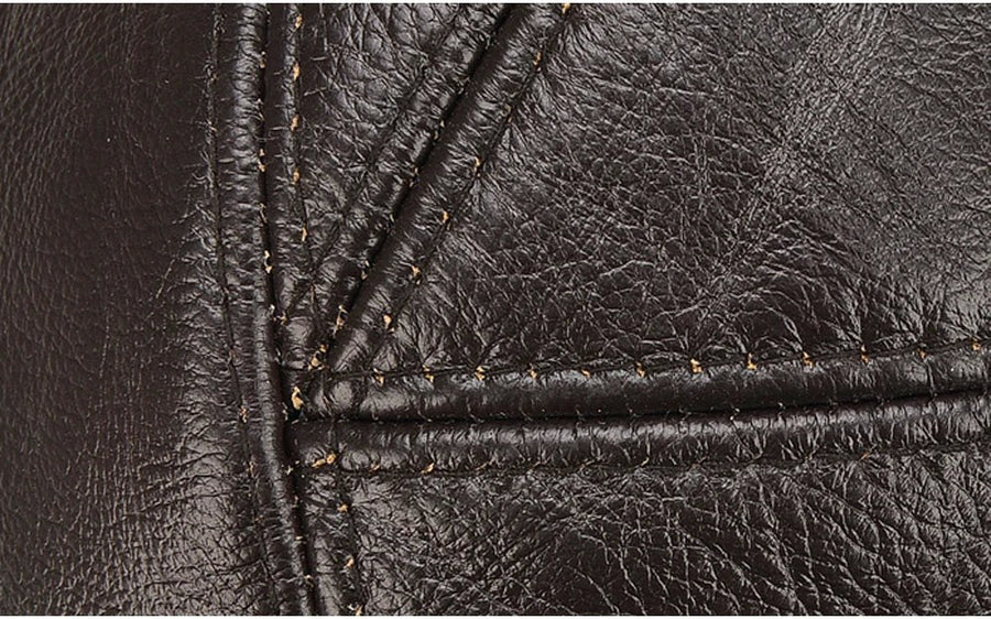 The Carlo Leather Cap in Charcoal