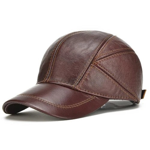 The Carlo Leather Cap in Mahogany