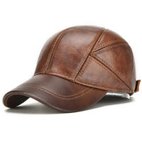 The Carlo Leather Cap in Sienna Brown