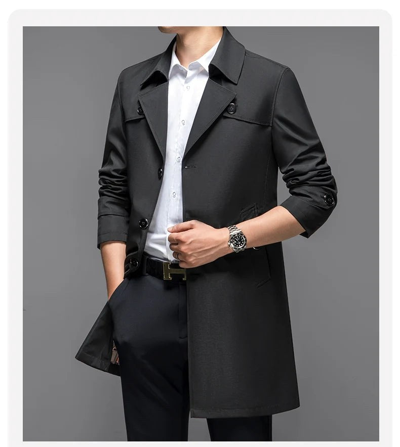 The Carlo Trench Coat in Charcoal