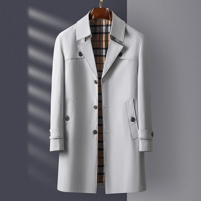 The Carlo Trench Coat in Pearl