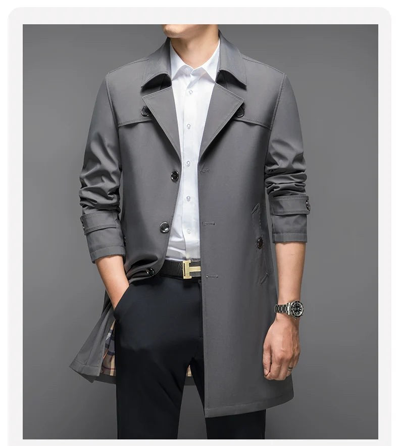 The Carlo Trench Coat in Slate Gray