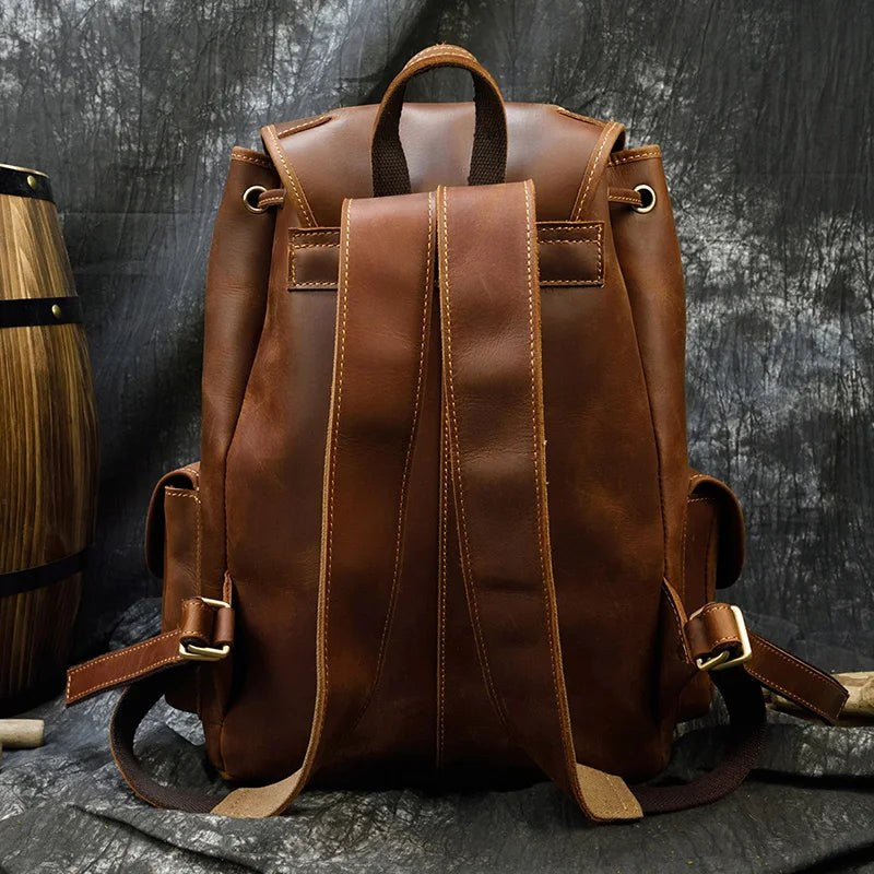The Cavalier Leather Backpack in Cognac