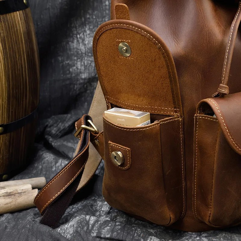 The Cavalier Leather Backpack in Cognac
